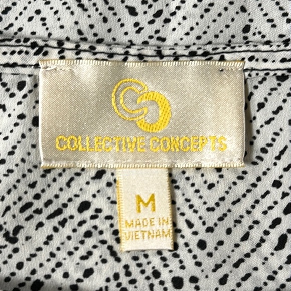 Creative Concepts Black and White sleeveless blouse, black accent stripes size M - Picture 2 of 8